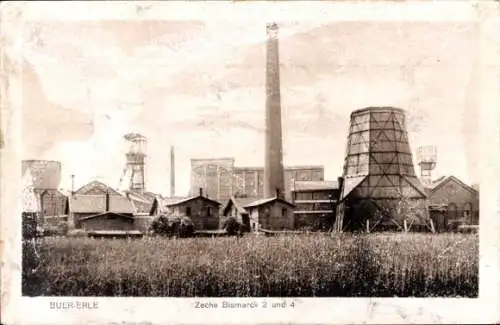Ak Erle Gelsenkirchen im Ruhrgebiet, Zeche Bismarck 2 und 4