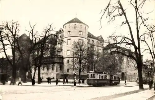 Foto Ak Stuttgart in Württemberg, Straße, Straßenbahn