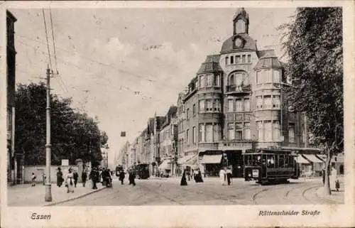 Ak Essen im Ruhrgebiet, Rüttenscheider Straße, Straßenbahn