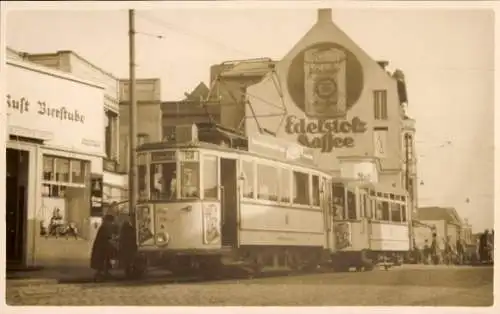 Foto Barmen Wuppertal, Straßenbahn, Bierstube, Werbung Edelstolz Kaffee