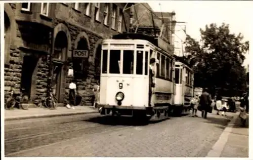 Foto Straßenbahn-Linie Nr. 9, Fahrgäste, Post