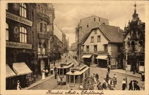 Ak Remscheid im Bergischen Land, Markt, Elberfelderstraße