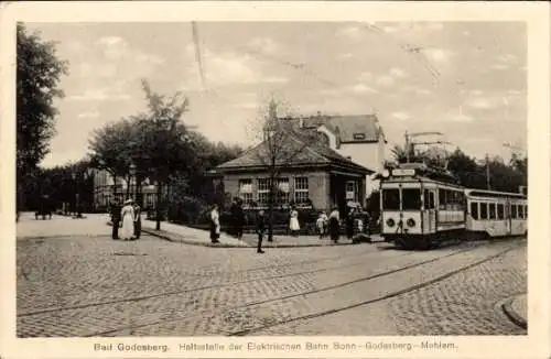 Ak Bad Godesberg Bonn am Rhein, Straßenbahn-Haltestelle
