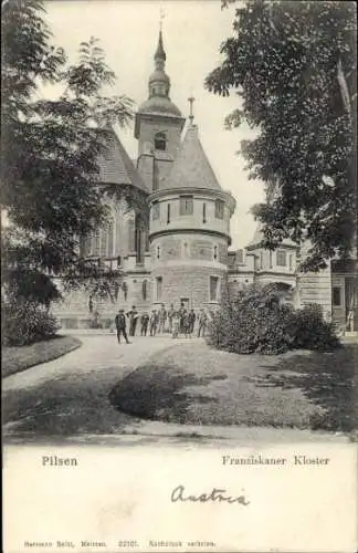 Ak Plzeň Pilsen Stadt, Franziskaner Kloster