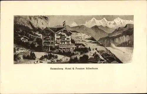 Künstler Ak Brugger, Beatenberg Kanton Bern, Hotel und Pension Silberhorn