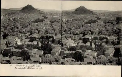 Stereo Ak Athen Griechenland, Gesamtansicht