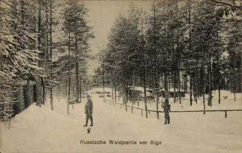Ak Riga Lettland, Russische Waldpartie, Winter