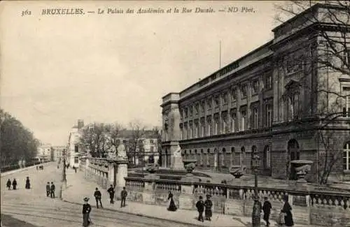 Ak Brüssel Brüssel, Palais des Academies, Rue Ducale
