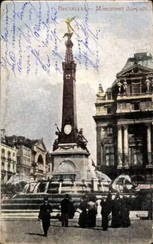 Ak Brüssel Brüssel, Monument Anspach, Denkmal, Brunnen