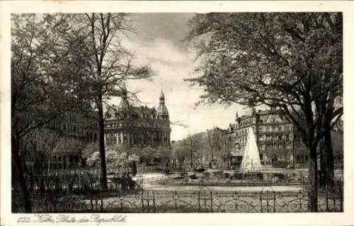 Ak Köln am Rhein, Platz der Republik, Fontäne