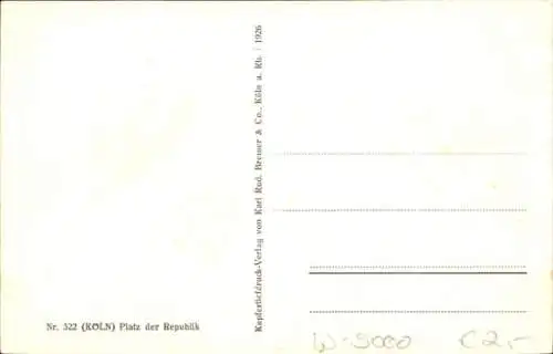 Ak Köln am Rhein, Platz der Republik, Fontäne