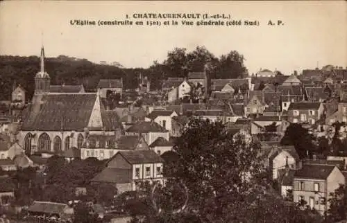Ak Château-Renault Indre-et-Loire, Aussicht, Kirche