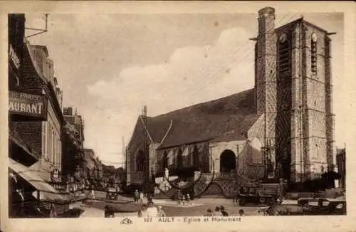 Ak Ault Somme, Kirche, Denkmal