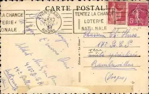 Ak Lyon Rhône, Pont Saint Clair, Coteau de la Croix Rousse