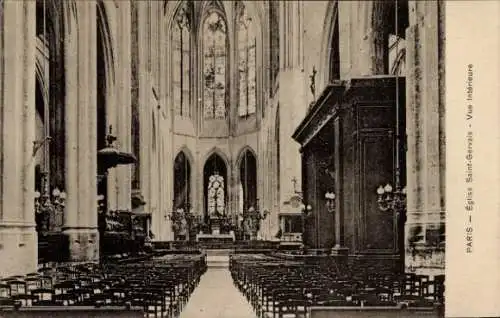 Ak Paris IV, St-Gervais-Kirche, Innenraum