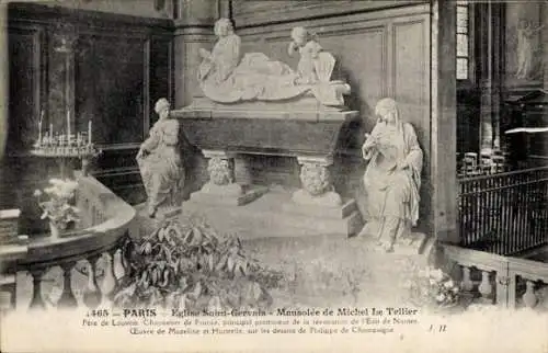 Ak Paris IV, St-Gervais-Kirche, Mausoleum von Michel Le Tellier