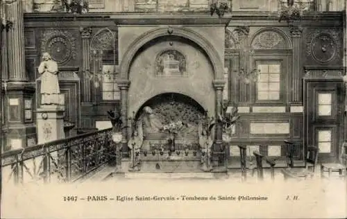 Ak Paris IV, St-Gervais-Kirche, Grab der Heiligen Philomena