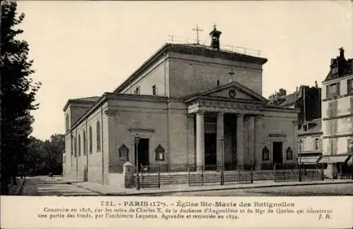 Ak Paris XVII., Kirche Sainte Marie des Batignolles