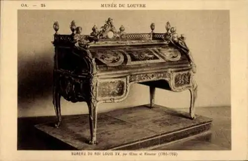 Ak Paris I Louvre, Louvre-Museum, Büro von König Ludwig XV
