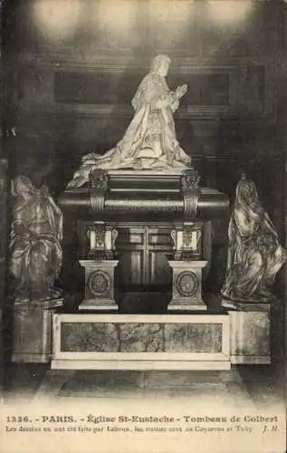 Ak Paris I Louvre, Kirche Saint-Eustache, Grab von Colbert