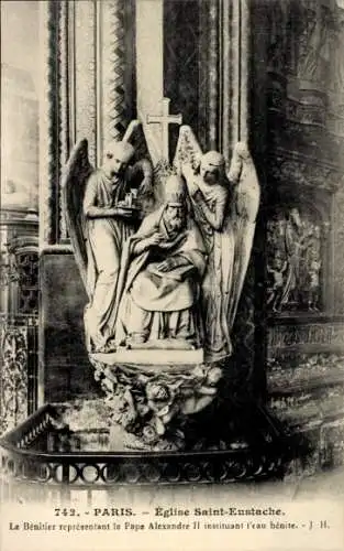 Ak Paris I Louvre, Kirche Saint-Eustache, Papst Alexander II