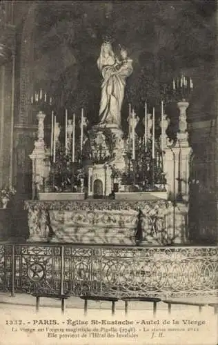 Ak Paris I Louvre, Kirche Saint-Eustache, Altar der Jungfrau