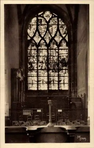 Ak Paris IV, St-Gervais-Kirche, großes Buntglasfenster der St-Jean-Baptiste-Kapelle