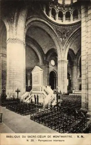 Ak Paris XVIII. Montmartre, Basilika Sacré-Coeur, Innenraum