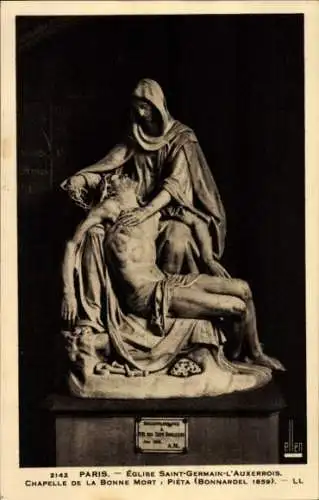 Ak Paris I Louvre, Saint Germain l'Auxerrois, Chapelle de la Bonne Mort, Pietà