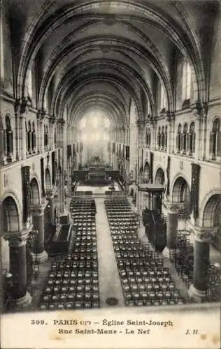 Ak Paris XI, Kirche Saint-Joseph, das Kirchenschiff