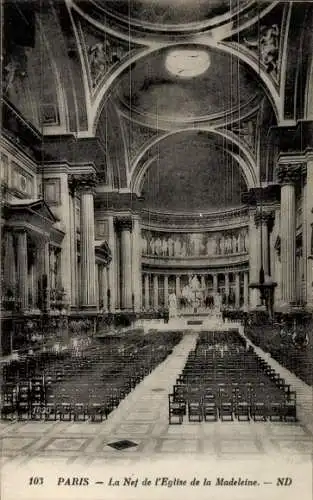 Ak Paris VIIIe Élysée, Madeleine-Kirche, das Kirchenschiff