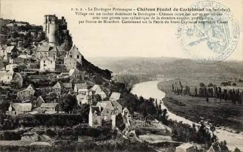 Ak Castelnaud Fayrac Dordogne, Burg, Panorama