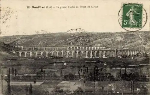Ak Souillac Lot, Grand Viaduc, Forme de Cirque