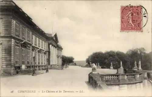 Ak Compiègne Oise, Schloss, Terrasse