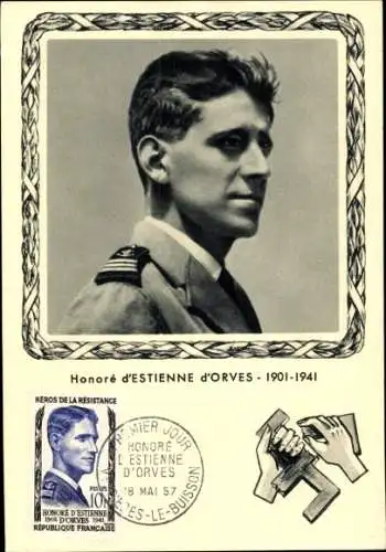 Maximum Ak Honoré von Estienne d'Orves, Resistance, Premier Jour 1957