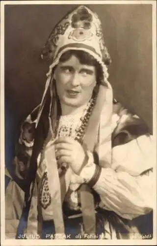 Ak Opernsänger Julius Patzak, als Fatini, Portrait