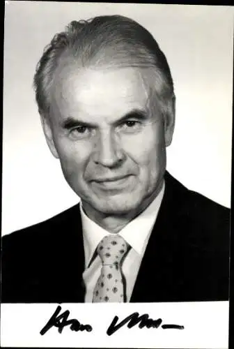 Ak Politiker Hans Modrow, Ministerpräsident der DDR, Portrait, Autogramm