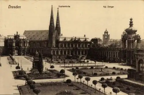 Ak Dresden Altstadt, Königlicher Zwinger, Sophienkirche