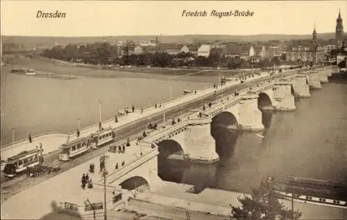 Ak Dresden Altstadt, Friedrich August-Brücke