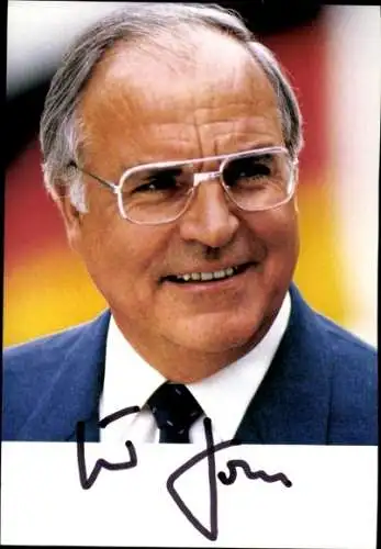 Ak Bundeskanzler Helmut Kohl, Portrait, Autogramm