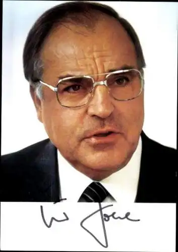 Ak Bundeskanzler Helmut Kohl, Portrait, Autogramm