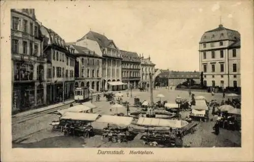 Ak Darmstadt in Hessen, Marktplatz