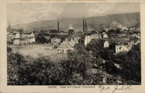 Ak Haspe Hagen Westfalen, Totalansicht, Hasper Eisenwerk