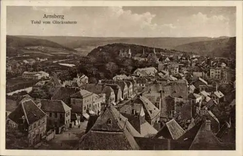 Ak Arnsberg im Sauerland Westfalen, Totalansicht, Blick vom Glockenturm