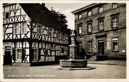 Ak Herdecke an der Ruhr, Sackträger-Brunnen