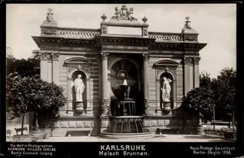Ak Karlsruhe in Baden, Malsch Brunnen