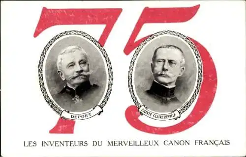 Ak Les Inventeurs du merveilleux canon francais, Deport, Sainte Claire Deville