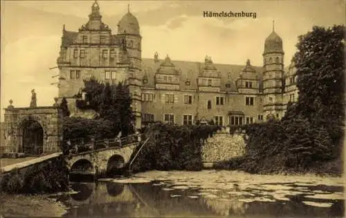 Ak Emmerthal Weser, Hämelschenburg, Wasserseite