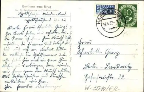 Ak Lippoldshausen Hann. Münden, Dorfstraße, Kriegerdenkmal, Gastwirtschaft Georg Weltemeyer