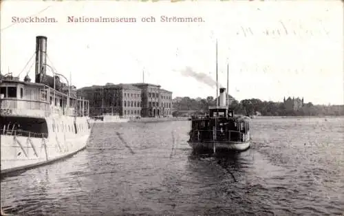 Ak Stockholm Schweden, Nationalmuseum och Strömmen